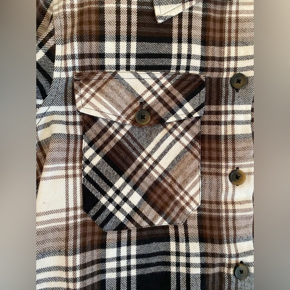 Aeropostale brown button up plaid flannel - NWT - Picture 6 of 8